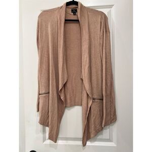 Worthington Women's Waterfall Cardigan Brown Long Sleeve Sweater M